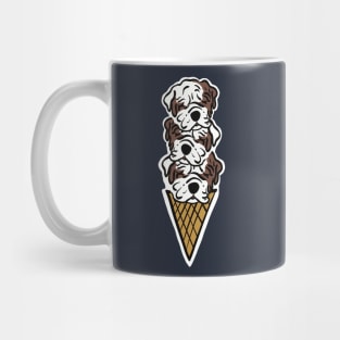 Scoops of English Bulldog Ice Cream Cone Mug